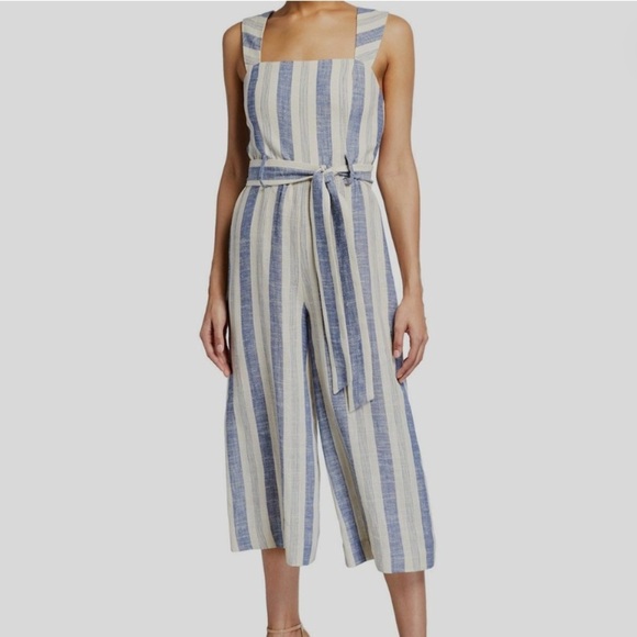 Alice + Olivia Womens Marty Gaucho Linen Blend belted jumpsuit 8